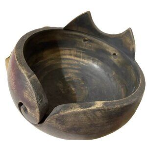 Wooden Knitting Bowl Earth Artsy‎